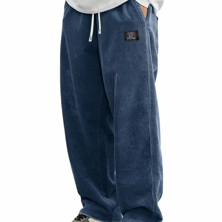 Men's Loose-Fit Drawstring Pants with Pockets